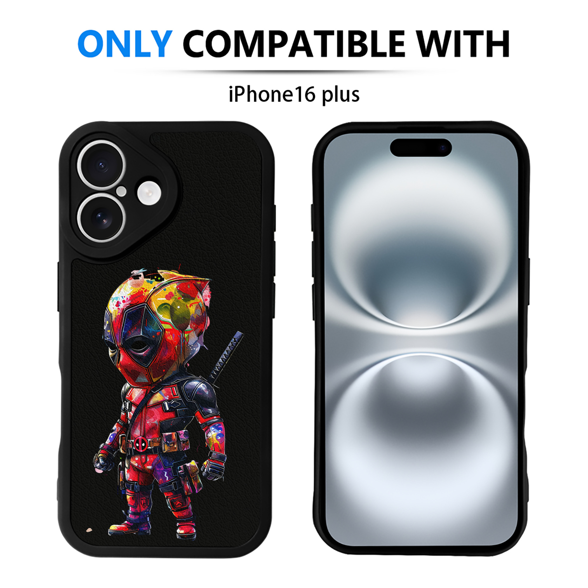 （画像用） Deadpool デッドプール 【iPhone 16シリーズ対応】シリコンスマホケース（レザー調） 材質：シリコン